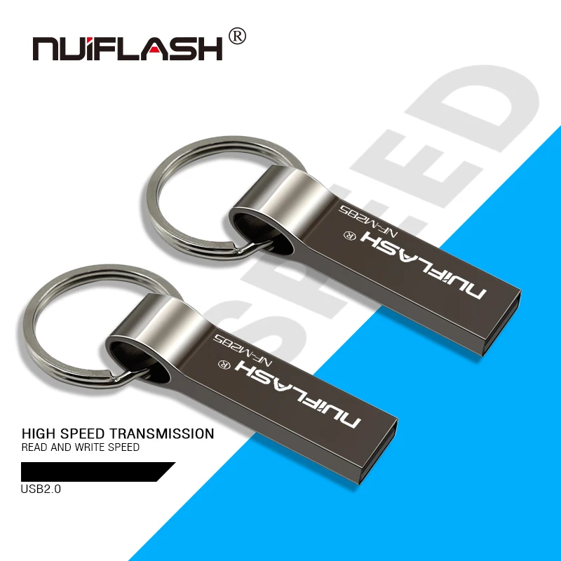 Металлическая USB флешка nuiflash объемом 8 ГБ 4 16 2 0 серебристая Флешка 32 Гб карта