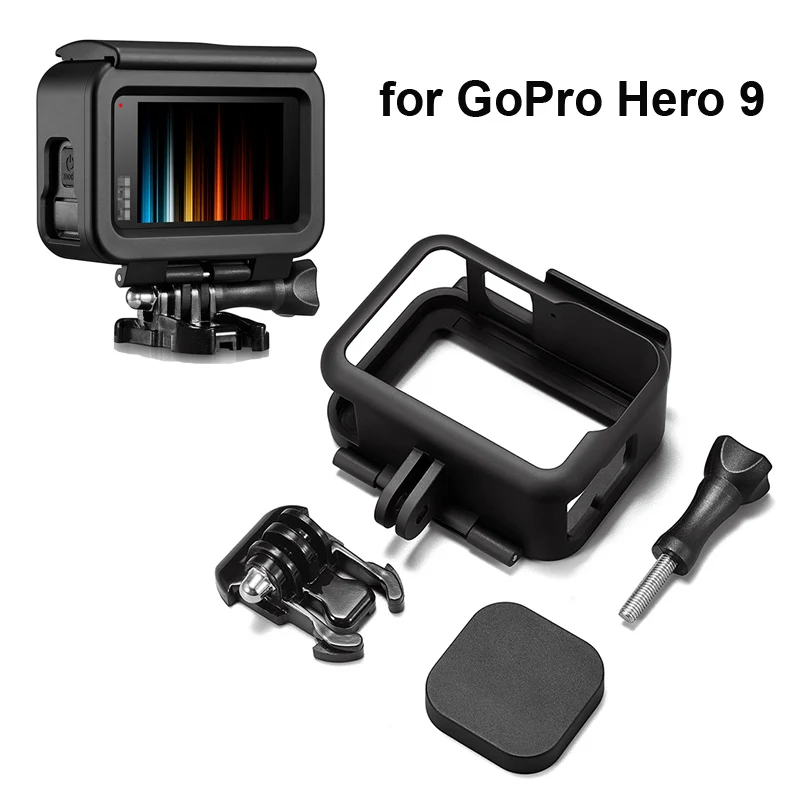 

Plastic Frame Cage Protective Housing Case for GoPro Hero Black 9 Cold Shoe Adapter Mount for gopro 9 Action Camera Accessories