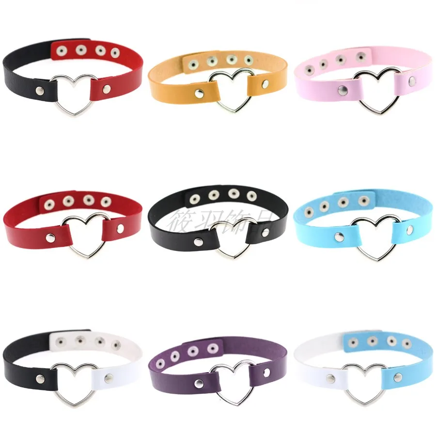 Ошейник из искусственной кожи соблазнительный аксессуар для шеи в форме сердца