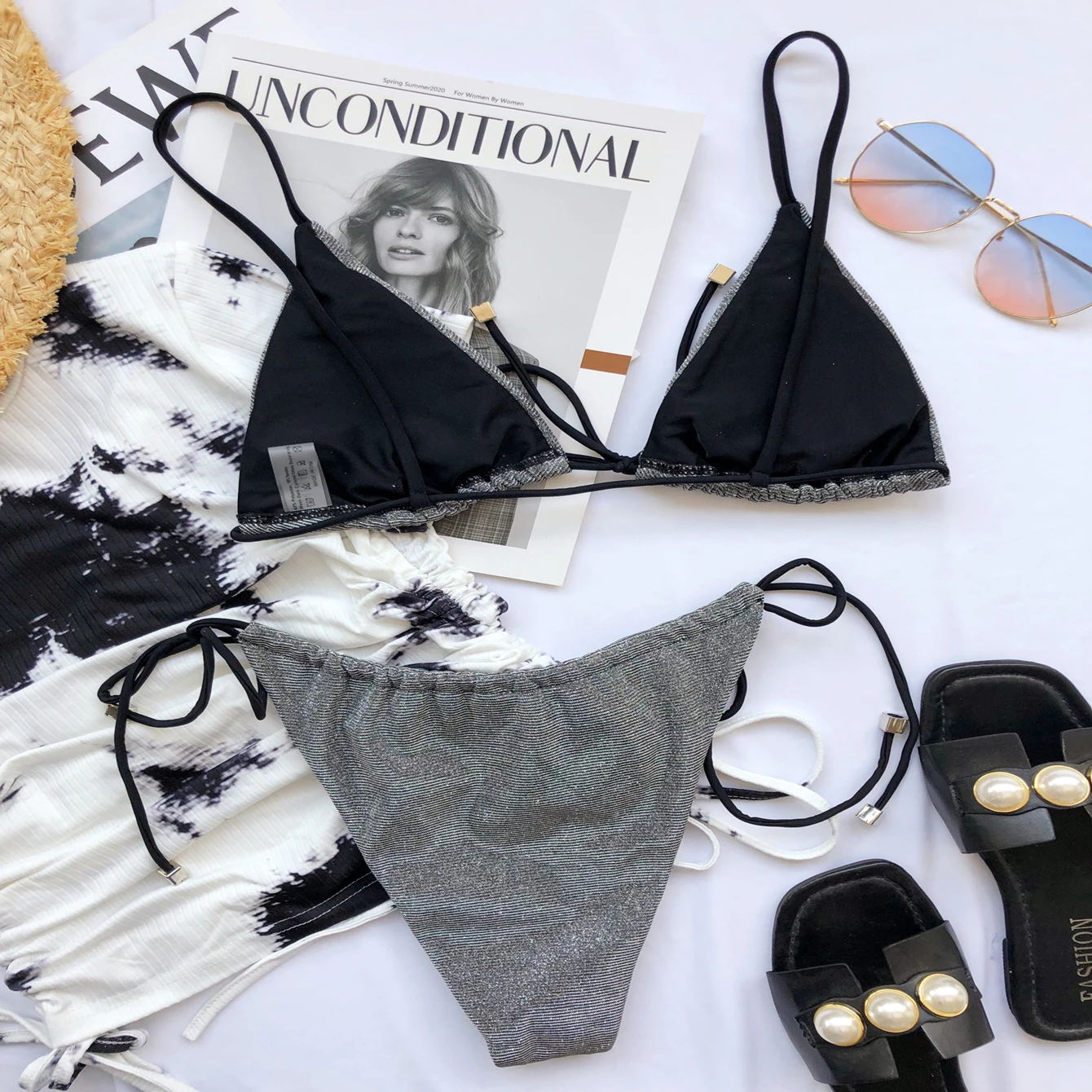 

Sexy Bikinis Women Glitter Swimsuit Triangle Bandage Bikini Set Summer Beach Bathing Suit Female Maillot De Bain Femme