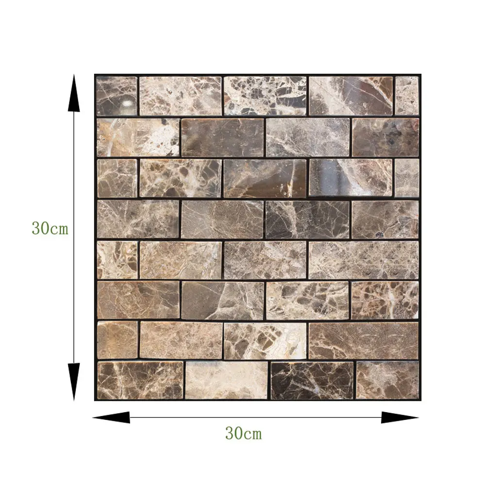 

Kitchen Heatproof Mosaic Vinyl Stickers 3D Waterproof Self Adhesive Wallpaper Stickers Peel and Stick Backsplash Tiles Bathroom