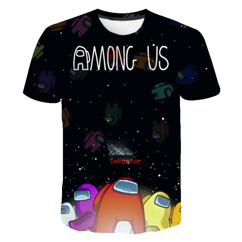 Летняя Повседневная футболка с коротким рукавом и 3D принтом Игра среди нас
