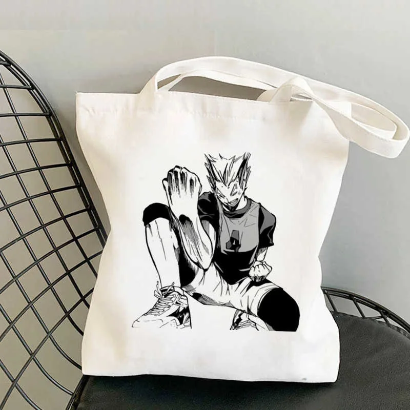 

Haikyuu сумка для покупок, Женская Холщовая Сумка, многоразовая сумка, тканевые сумки, экологические сумки