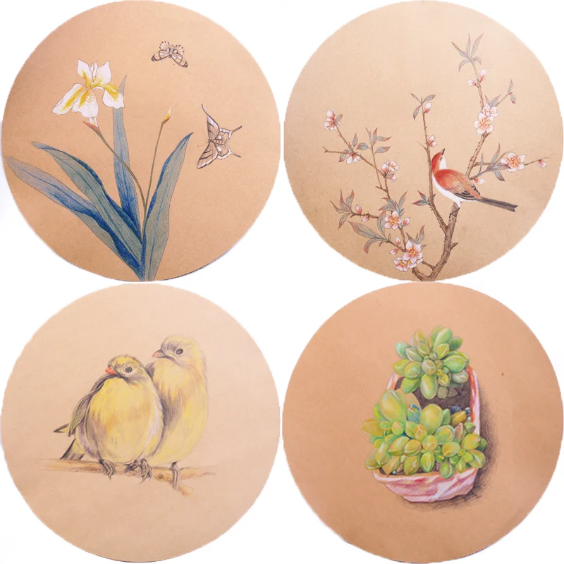 Круглая крафт бумага 200 г/250gsm 25/50 шт. A4 пустые коричневые бумаги ручная роспись