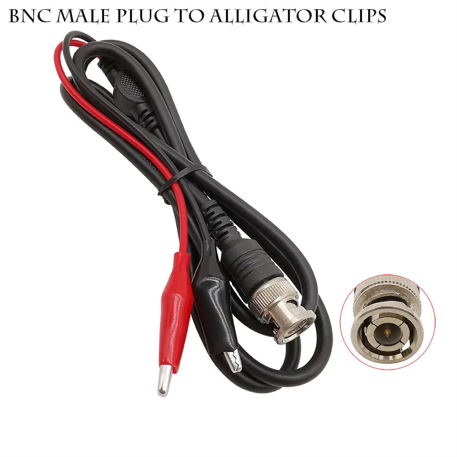 

10 шт. штекер BNC к двойному зажиму зажим-крокодил коаксиальный кабель Длина провода 1 метр осциллограф DIY тестовый зонд