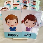 14 шт., Детские флеш-карты Монтессори для обучения эмоциям