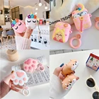 Силиконовый чехол для наушников Apple AirPods1, 2 Pro, с милым 3d-изображением кошачьей лапы, собаки корги, Bluetooth-гарнитуры