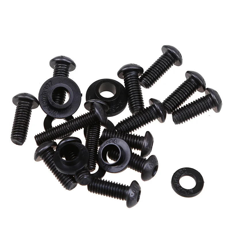 Комплект винтов POSSBAY для мотоцикла черного цвета болтов ветрового стекла