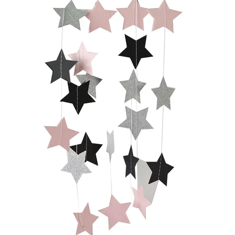2 м с днем рождения баннеры подвесные 5 см звезда бумажная Свадебная Гирлянда
