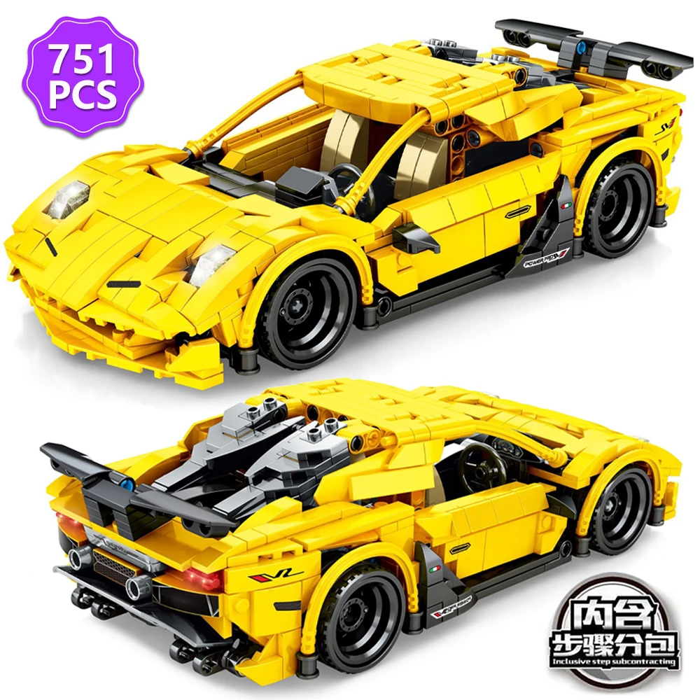 

Creative Expert High-tech Aventador Pull Back Racing Car 488 GTE RSR 751PCS Moc Bricks Technical Model Building Blocks Boys Toys