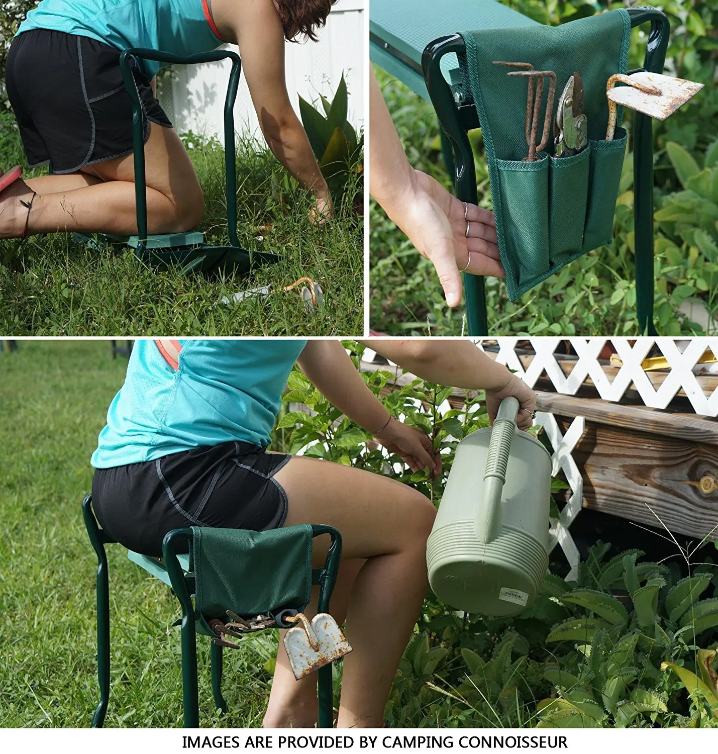 NEW HOT Sale TV Products Multifunctional Folding Garden Kneeler Pouches and Foam Pad Bearing 150KG Random Color |