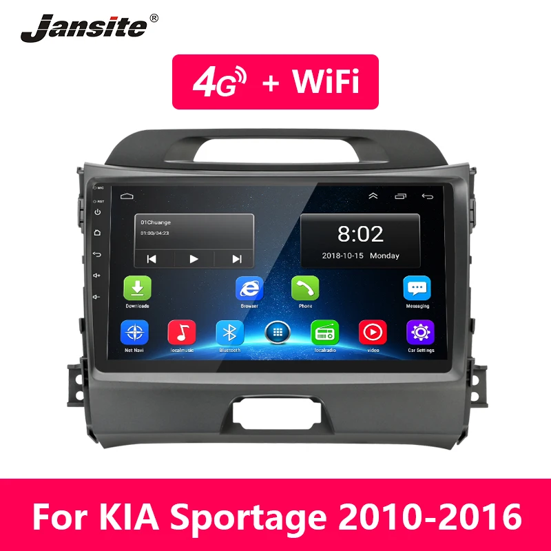 Автомобильный радиоприемник Jansite Android для KIA Sportage 2010 2011 2012 2013 2014 2015 2016 ips сенсорный экран 4G wifi Bluetooth зеркальная