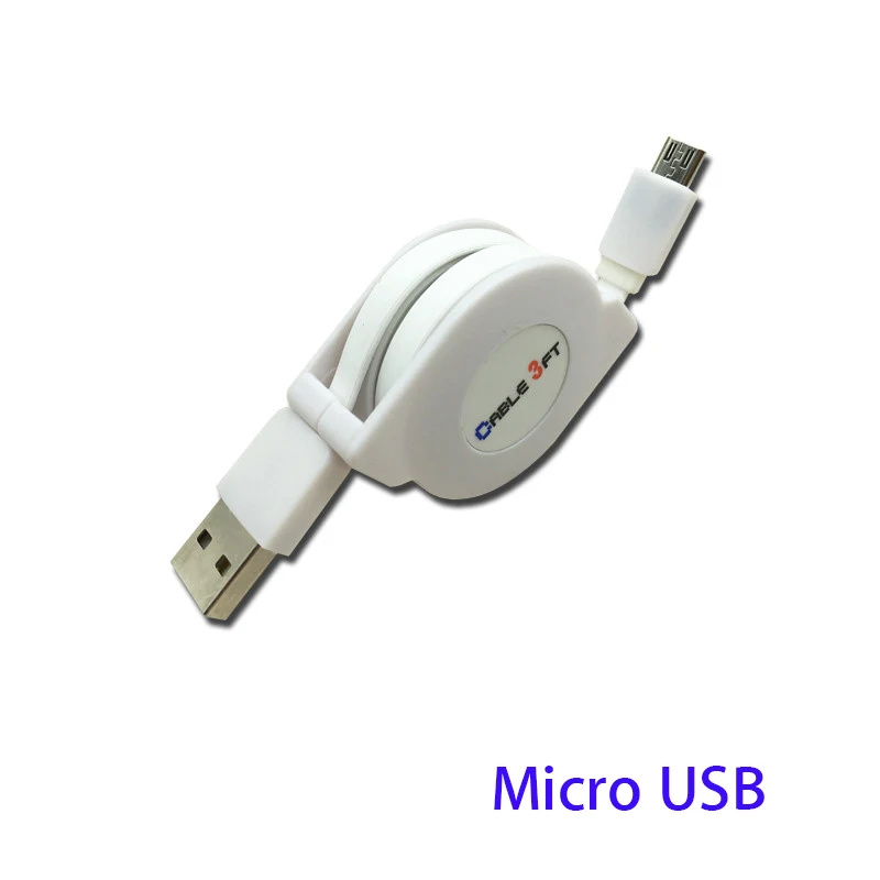 White Micro usb 2/3 м микро USB Выдвижной зарядный кабель для Samsung Galaxy J3, J5, J7 года Redmi 8 7A 7 6 портативное зарядное устройство адаптер кабель - Цвет: White Micro usb