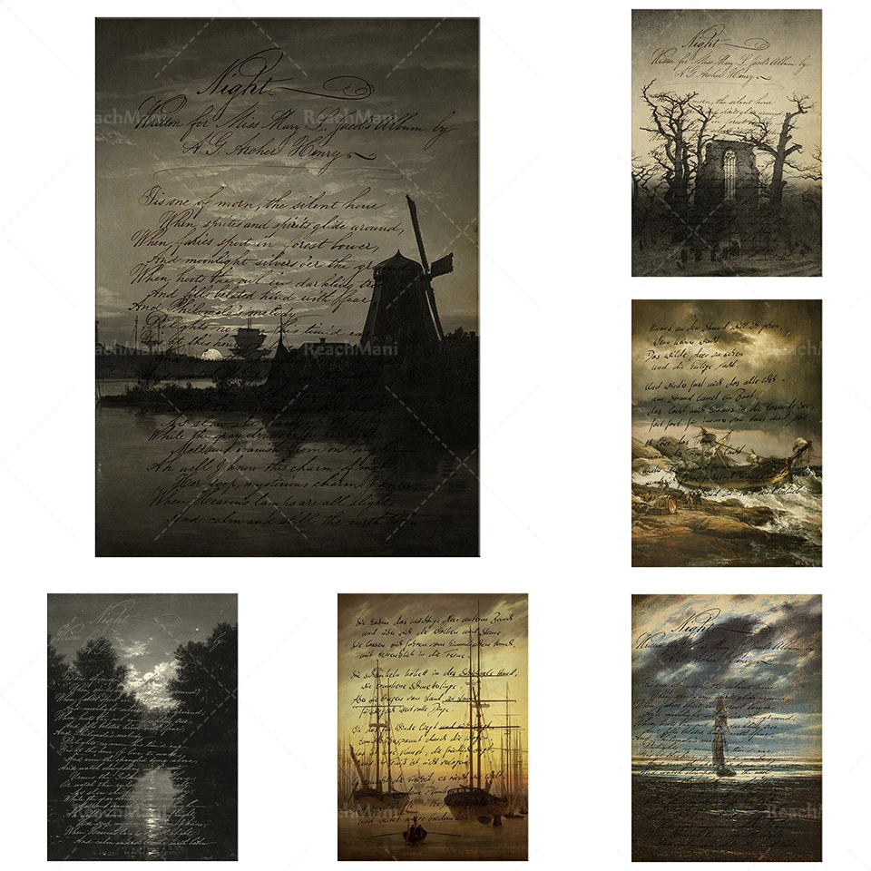 Paysage au Clair de Lune - постер прекрасного искусства