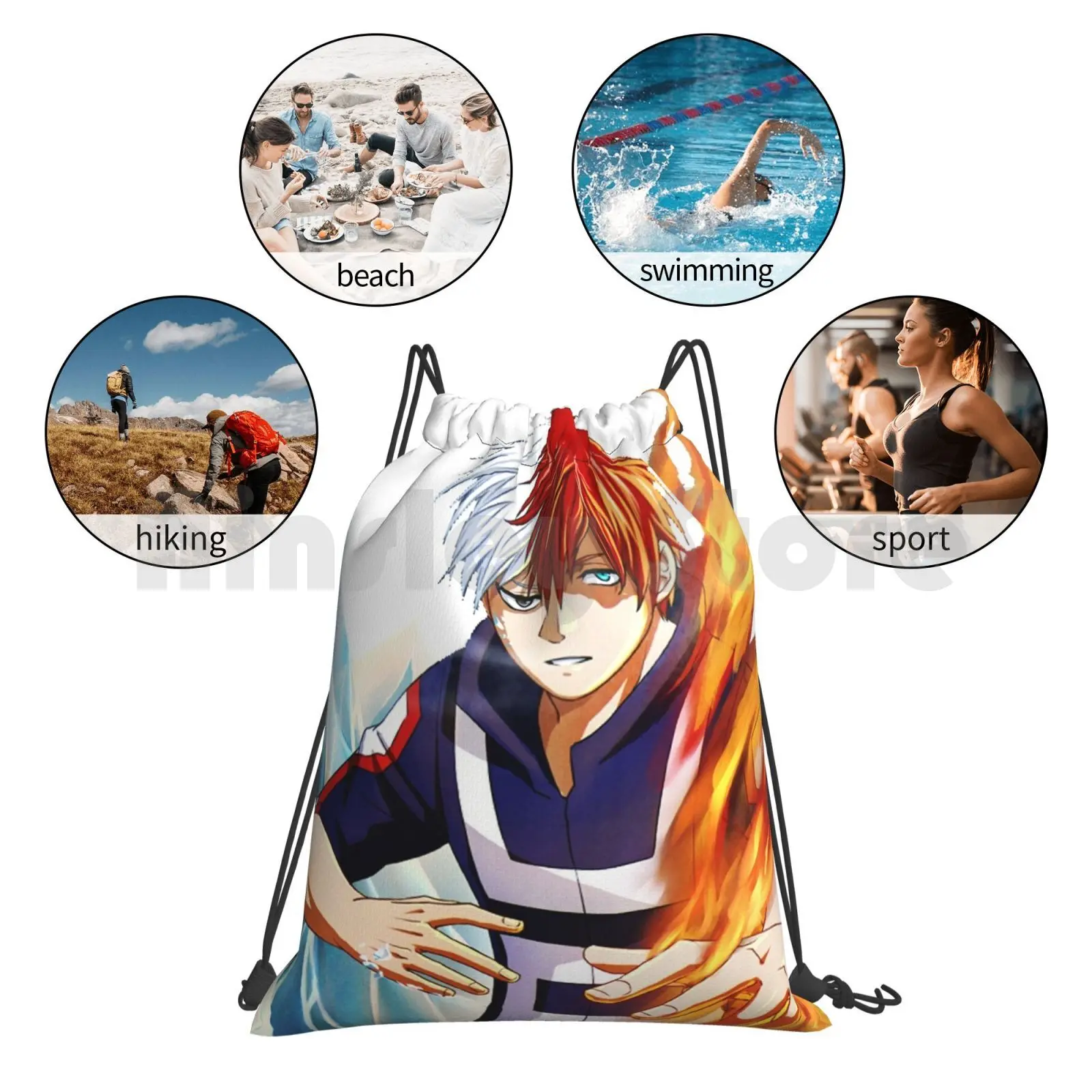 Boku No Hero Academia рюкзак Shoto сумка на шнурке спортивная для верховой езды скалолазания