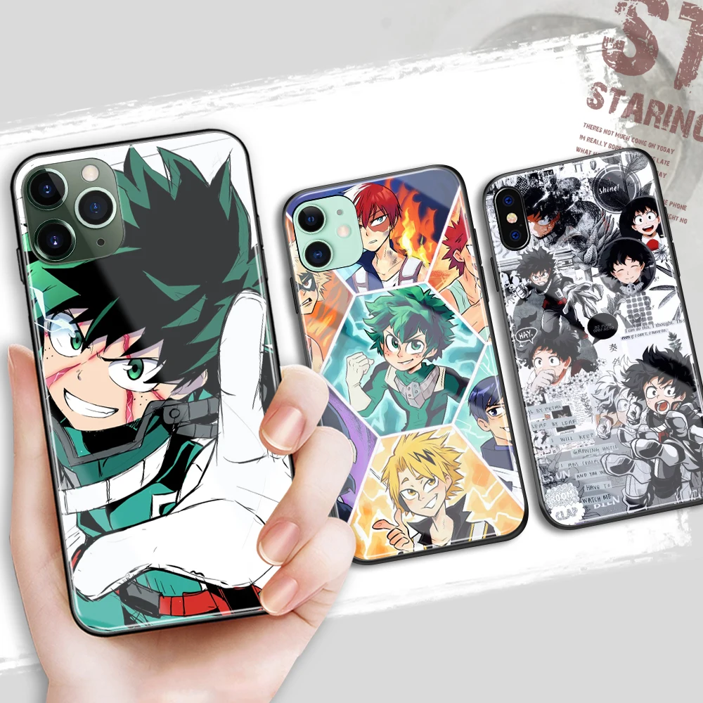 Для iPhone 14 pro Чехол аниме My Hero academic стеклянный чехол для телефона iPhone 6 6S 8 7 14 Plus X XR XS MAX 11 12 13 14 Pro Max