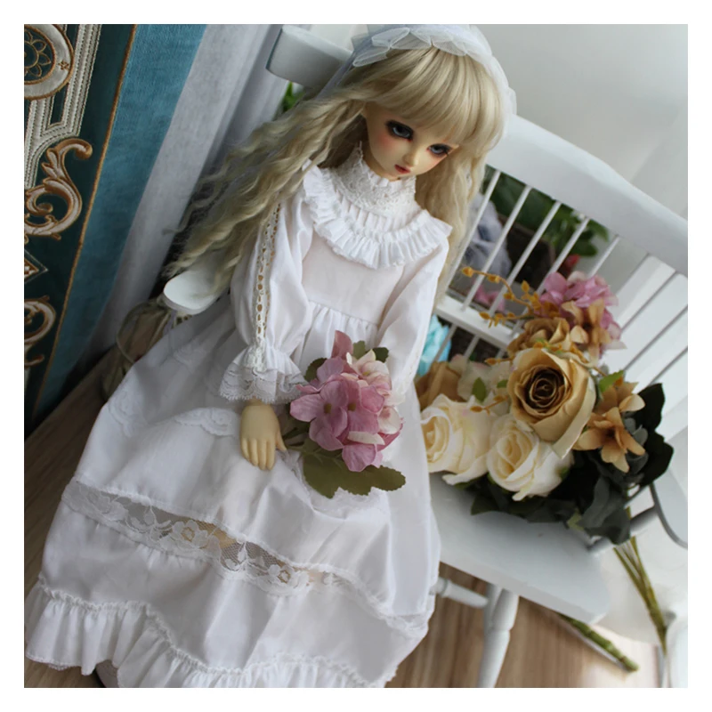Одежда для куклы ночное платье шарнирных кукол белое сна blyth 1/6 1/4 1/3 аксессуары +
