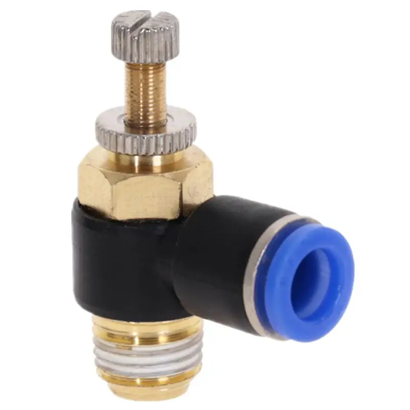 

SL 4 6 8 10 12mm Fast connection Pneumatic Fitting M5" 1/8" 1/4" 3/8" 1/2 air speed Regulating valve throttle valve