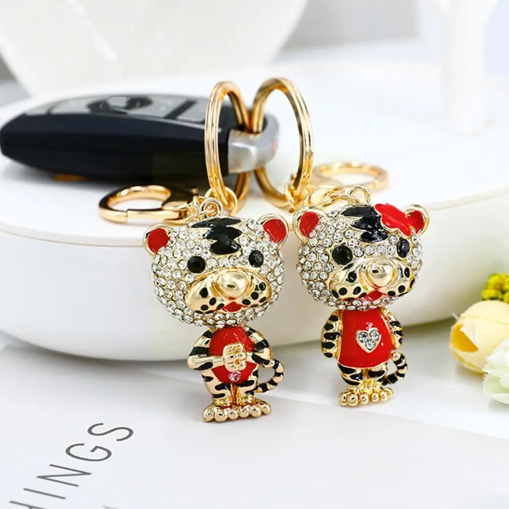 

Брелок Lucky Tiger для девочек, рождественский подарок, детская модная металлическая подвеска в виде кольца, автомобильный брелок, ювелирные изд...