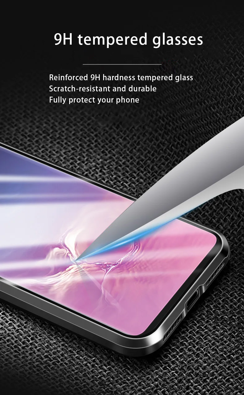 Закаленное двустороннее стекло чехол для телефона samsung Note 8 S7edge S8 S8P S9 S9P Note9 металлическая рамка Магнитный чехол для телефона