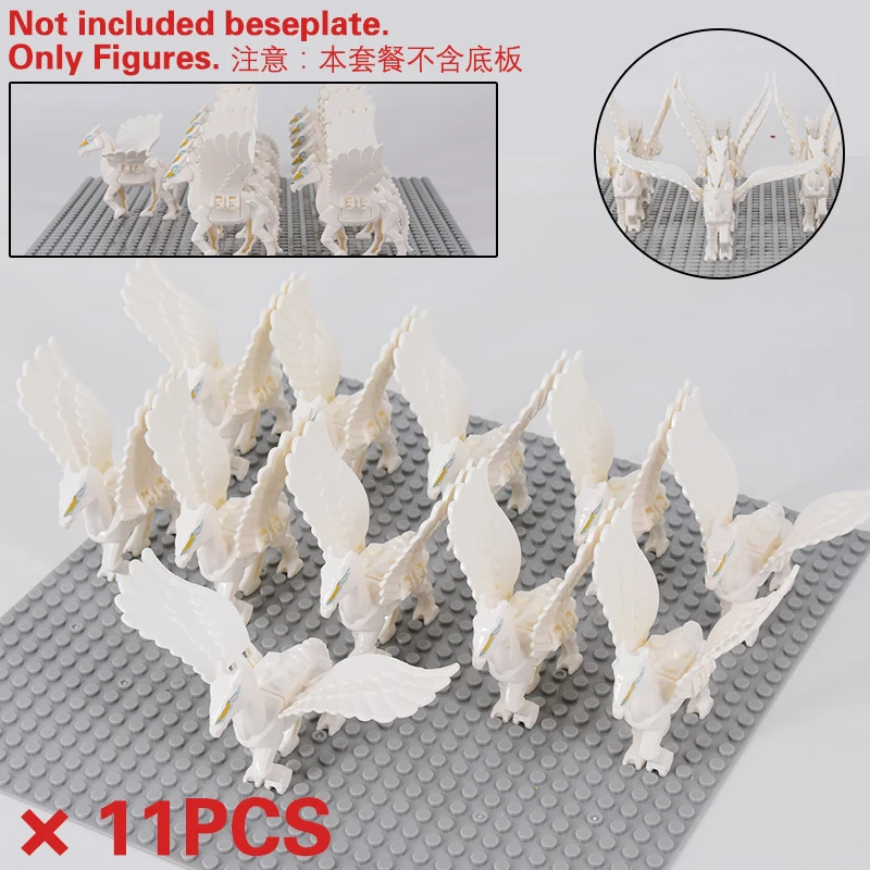

Medieval Knights Castle Accessories Flying Horse Animals Brick building block for children Christmas toys