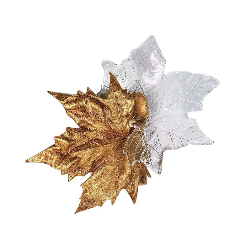 

Simple Modern Maple Leaf Glass Crystal Wall Lamp Creative Minimalist Bedroom and Dining Room Decorated with LED Wall Lights