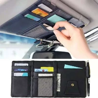 car sun visor organizer anti slip phone driver license storage pocket bag for sunglass holder parking fuel card car accessories