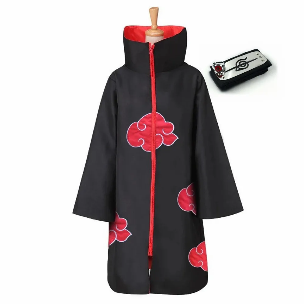 Аниме Hapyto плащ Акацуки кольцо оголовье набор Учиха Обувь в стиле Итачи Саске боль