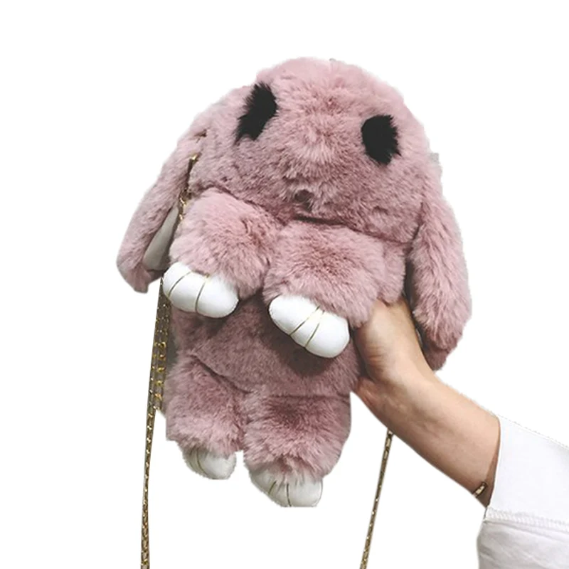 Z Женские плюшевые сумки в Корейском стиле с принтом животных, Kawaii, школьные сумки для девочек, плюшевые сумки в форме кролика, сумки-мессенджеры - Цвет: Z
