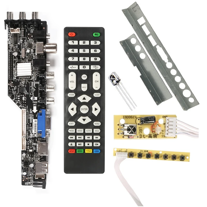 

Digital Universal Tv Controller Driver V56 V59 Led Lcd Tv Driver Board Dvb-T2+7 Key Switch+Ir+Lvds Kit 3663