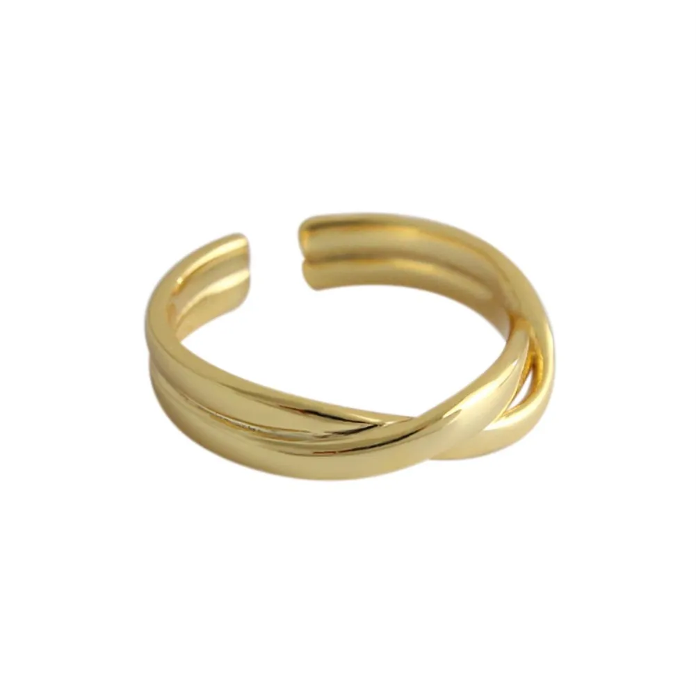 

ZEMIOR Minimalism Women Rings Korean Style S925 Sterling Silver Jewelry Weaving And Interweaving Twist Adjustable Ring Gifts