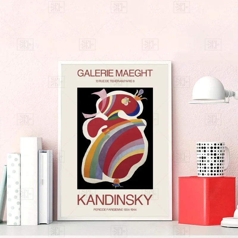 

Wassily Kandinsky Poster Vintage 1960's Galerie Berggruen Exhibition Museum Canvas Print Abstract Painting Wall Picture Decor
