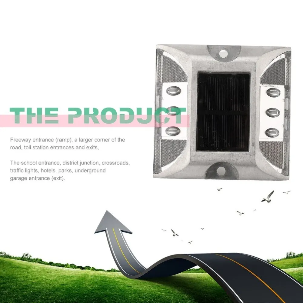 Aluminum Waterproof LED Solar Powered Road Stud Light road Reflective Ground Warning |