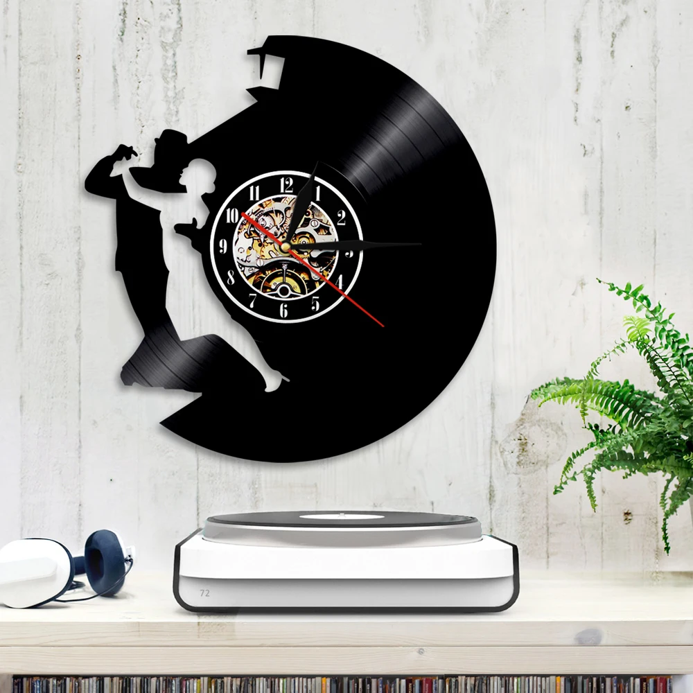 Настенные виниловые часы Waltz для танцев Настенный декор ручной работы с музыкой и