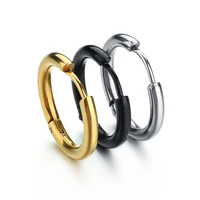 3 pcsset trendy small hoop earrings women girl boy black silvery gold round circle earring anti allergy brinco accessories