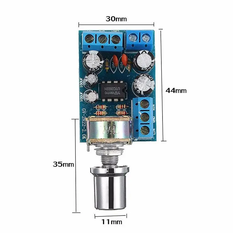 TDA2822 TDA2822M Mini 2.0 Channel 2x1W Stereo Audio Power Amplifier Board DC 5V 12V CAR Volume Control Potentiometer Module | Электроника