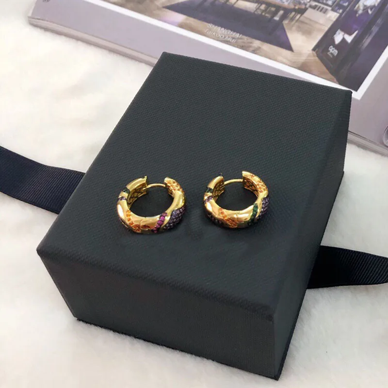 UMGODLY Роскошные брендовые модные дизайнерские маленькие серьги-кольца желтого и