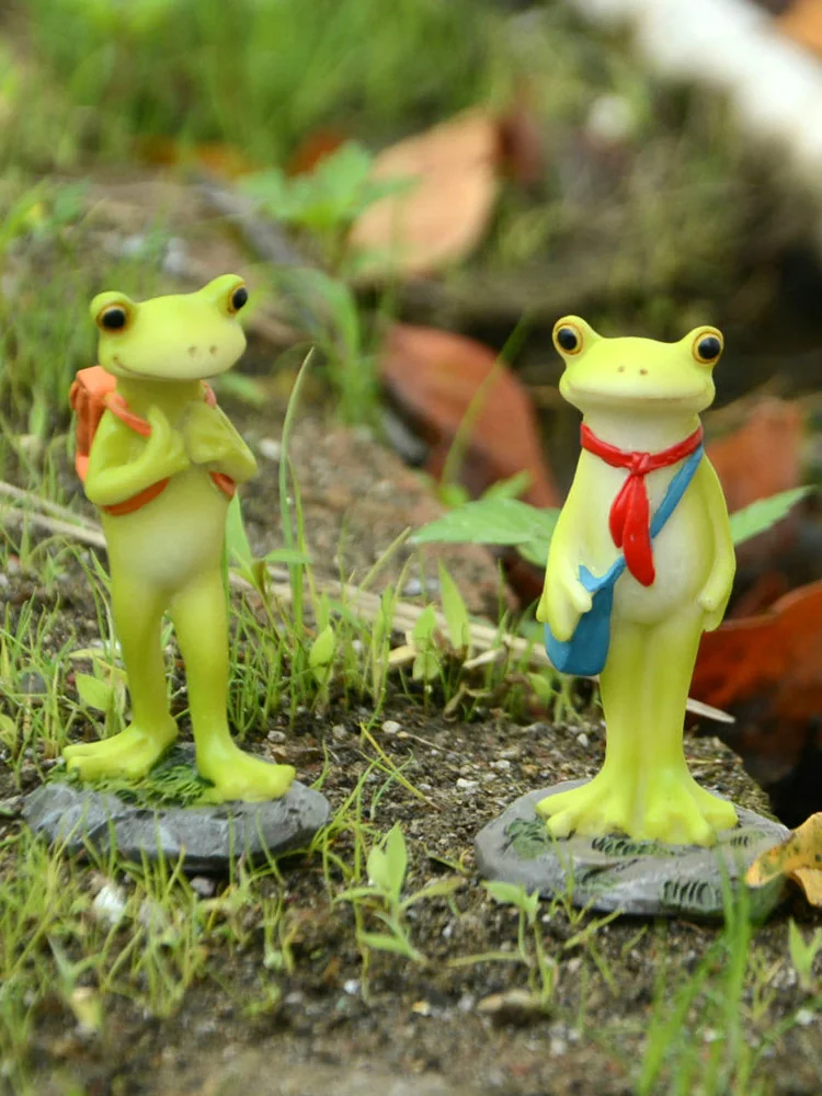Креативные милые украшения в виде лягушки микропейзаж цветочный горшок смола