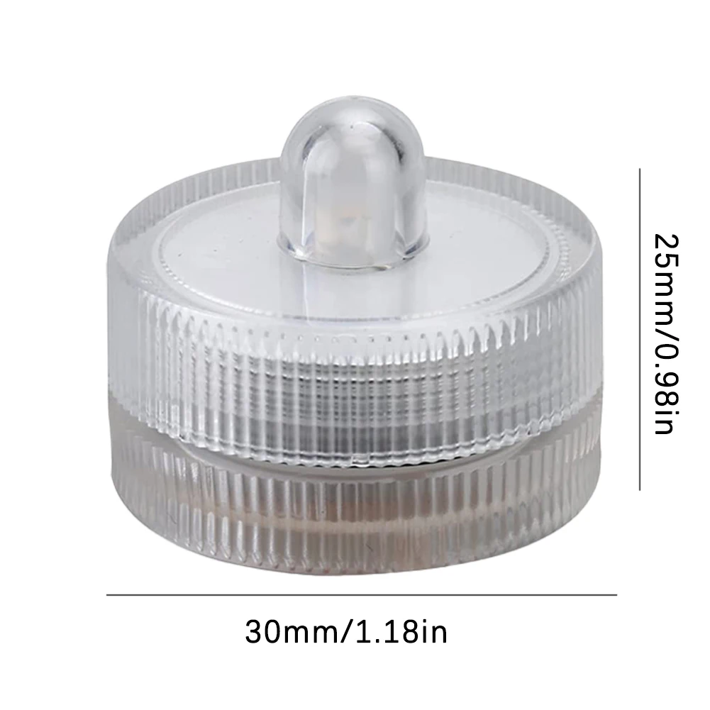 

12PCS Flameless LED Candle Light Submersible Waterproof Tea Light Pool Light Home Decoration For Wedding Party Warm Light