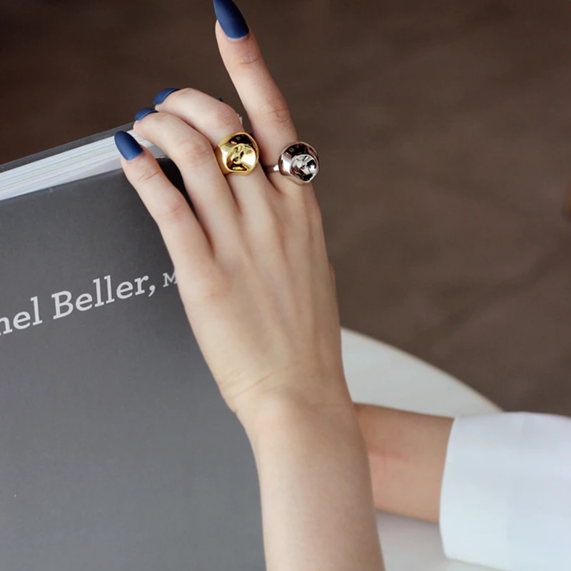 Серебряные блестящие открытые кольца в форме гриба для женщин | Украшения и