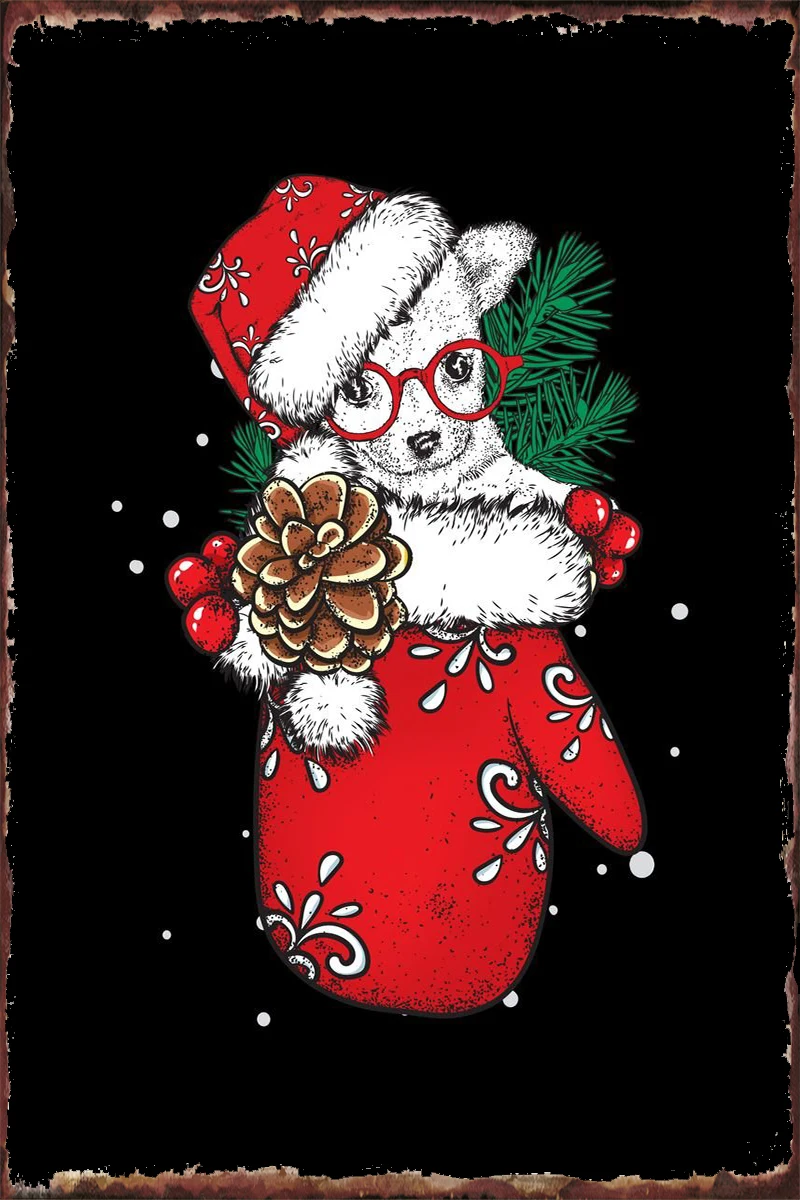 

Рождественская винтажная металлическая вывеска, жестяные таблички, Настенный декор, украшение для комнаты в стиле ретро для творчества, кл...