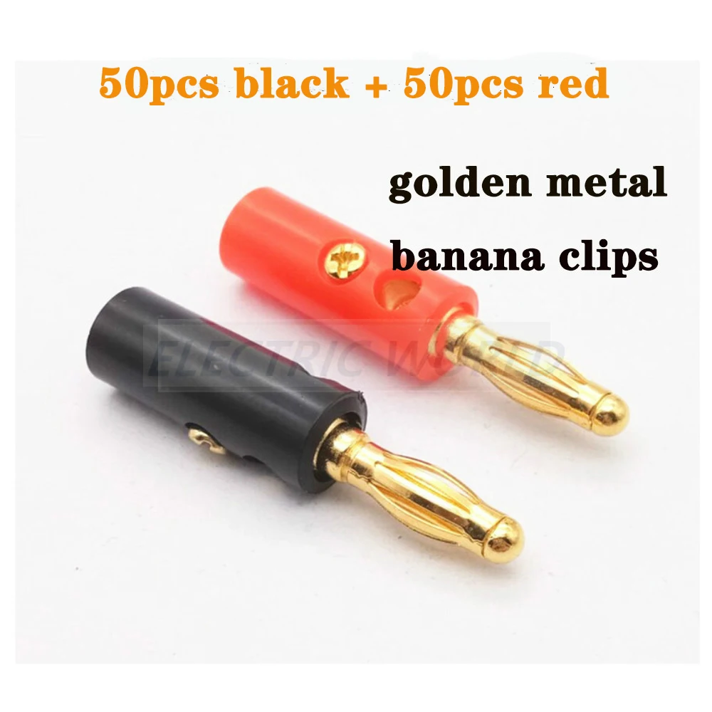 Банан зажимы aligator Клип 10 шт. винтовой разъем золотой пластине Вилки разъемы 4 мм в
