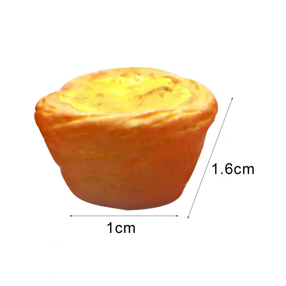 

5Pcs Miniature Egg Tart Shape Food Models Dollhouse Resin Accessories Kids Toy Kitchen Dollhouse Furniture Toy For Children Gift