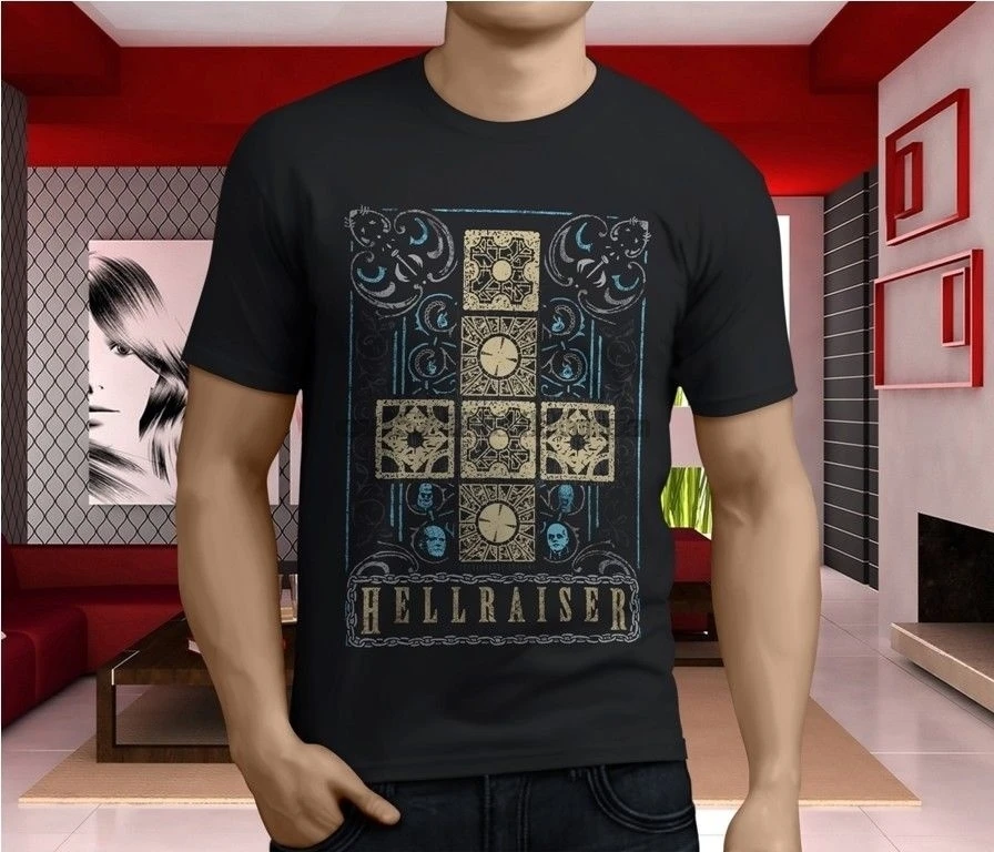 Новый HELLRAISER пинхед ужас фильм триллер Мужская черная футболка Размер S 3XL| |