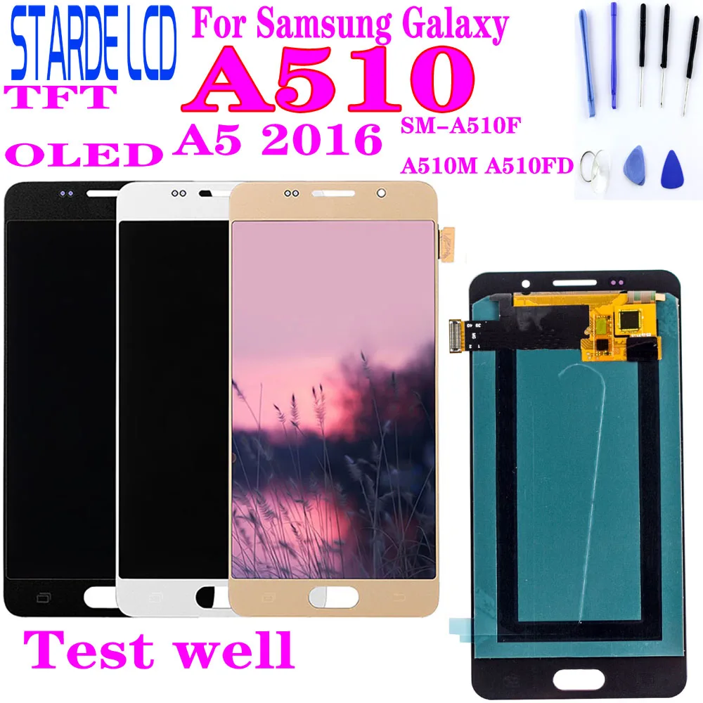 For SAMSUNG Galaxy A5 A510 SM-A510FD A510F A510M LCD Display and Touch Screen Digitizer Assembly Replacement Parts