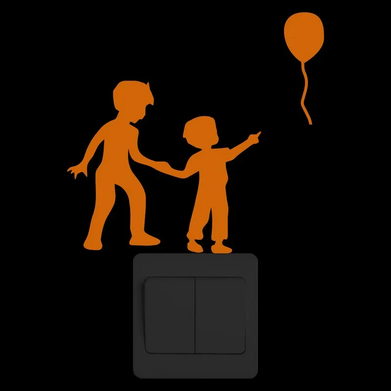 Мультяшные часы для мальчиков плавающий шар светильник переключатель наклейка