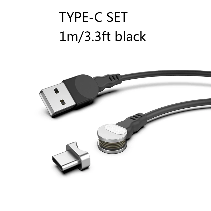 Магнитный usb-кабель для зарядного устройства с разъемом type-C, зарядный кабель для сотового телефона, 2 в 1, вращающийся кабель для iPhone XR, быстрая зарядка, Micro USB - Цвет: Type-C Cable
