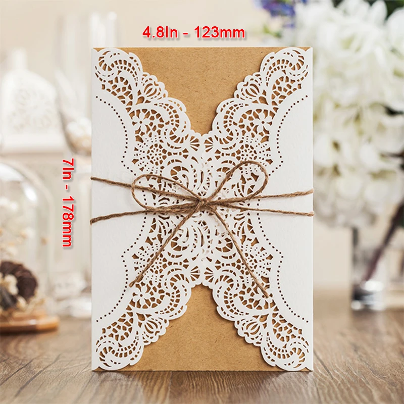 1 комплект дизайн цветочный узор Лазерная резка кружева свадебные приглашения