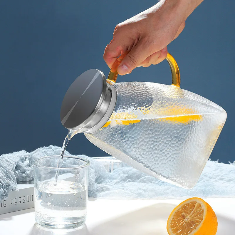 

Молотковая бутылка для холодной воды, домашний кувшин для холодной воды, кувшин для сока, термостойкий и высокотемпературный стеклянный ча...