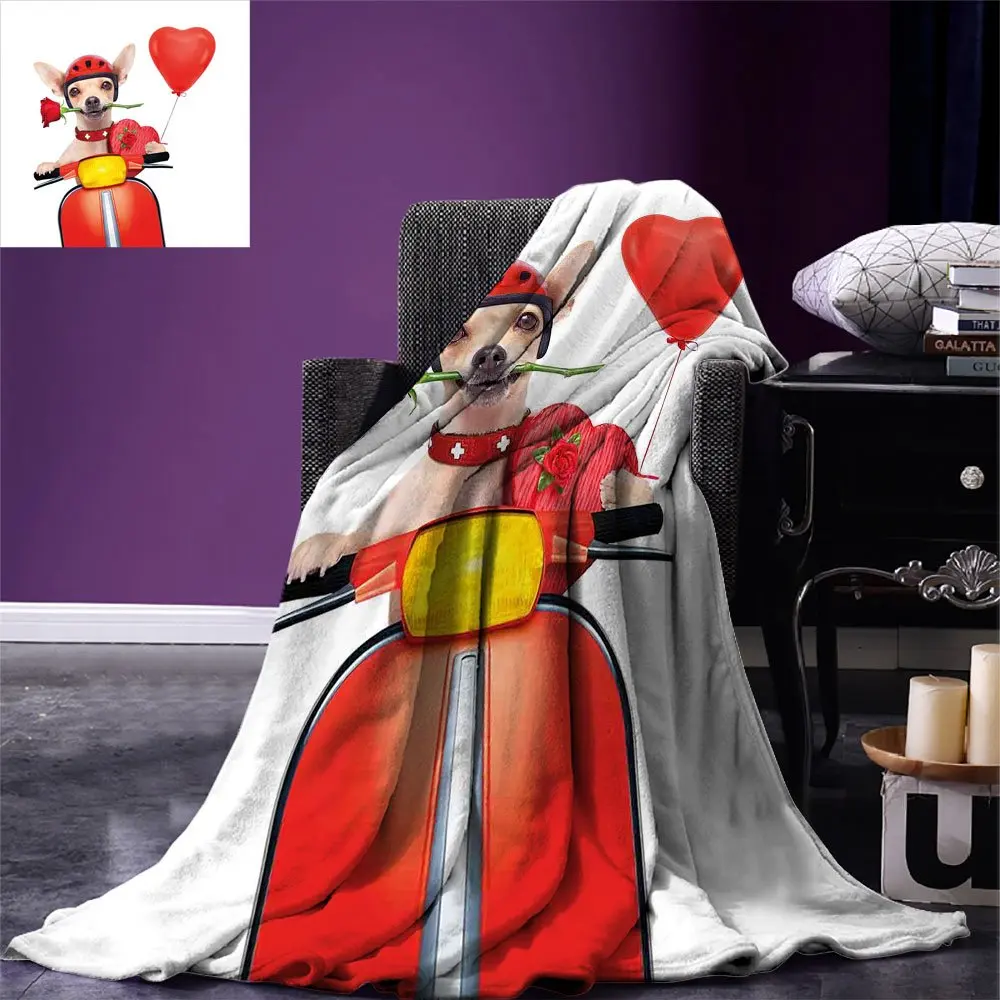 Уютное фланелевое одеяло для собаки на заказ романтическое чихуахуа с воздушным